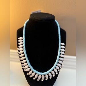 Vivi Necklace Light Blue with White Stones & Crystals 16" - 18" Adjustable NWT